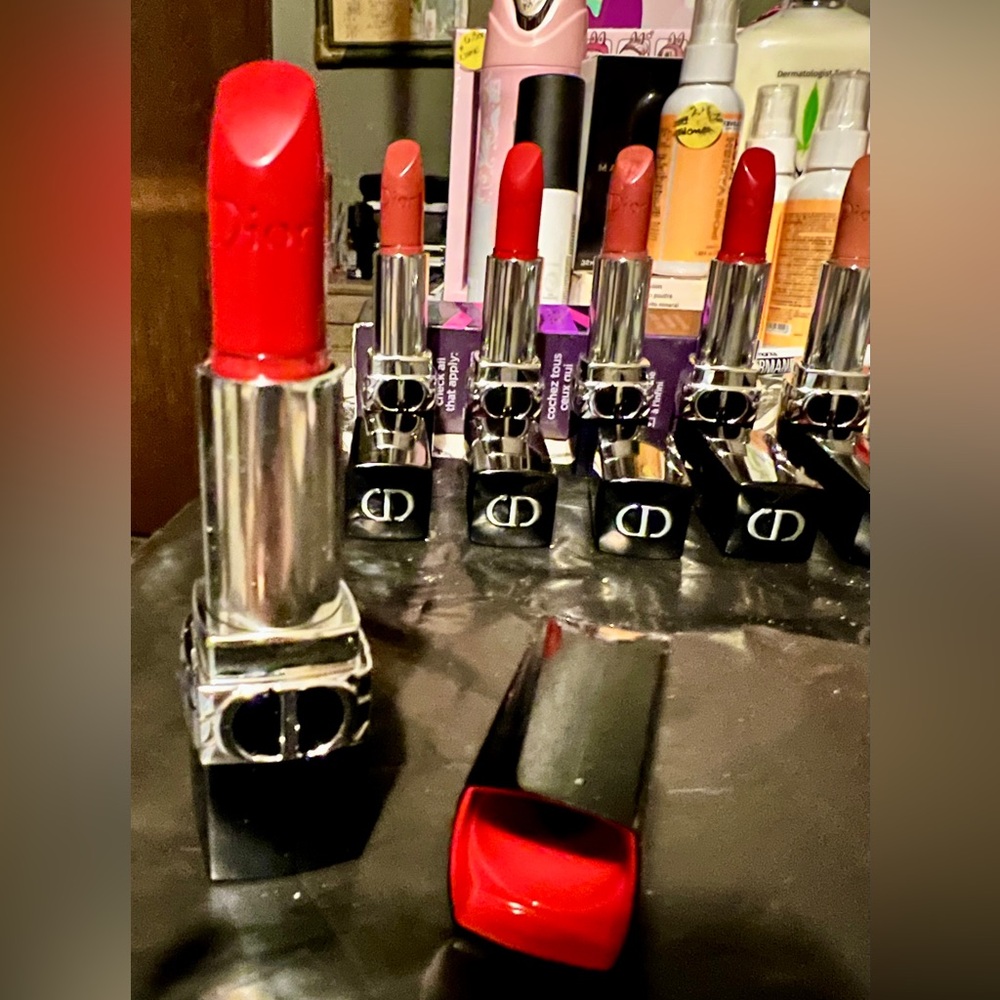Dior Rouge Satin Lipstick in Bold Red #999
